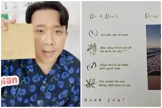 Trấn Thành review thiệp cưới Minh Hằng, liền bị bóc chuyên đi giày độn