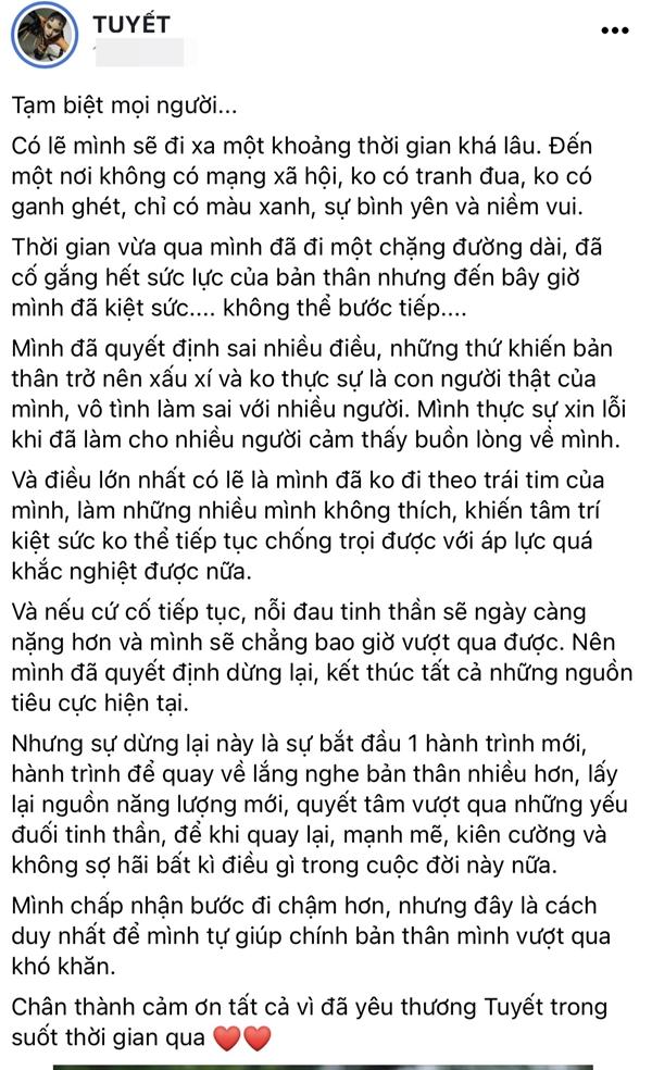 Tuyết Bít Hương Vị Tình Thân thông báo giải nghệ-5