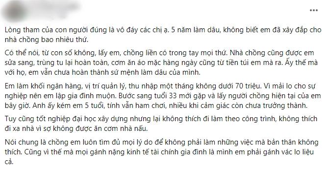 Con dâu kiếm trăm triệu/tháng vẫn bị mắng không biết chăm chồng-1