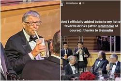 Bill Gates uống trà sữa trân châu tại sự kiện