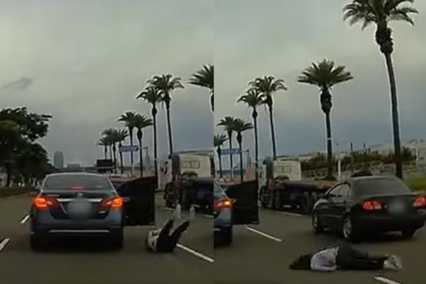 Cãi nhau với bạn trai, cô gái lao ra khỏi chiếc ôtô đang lăn bánh-1