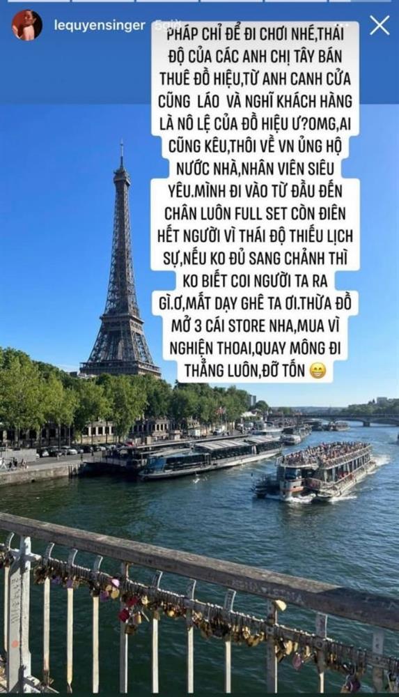 Lệ Quyên sôi máu vì bị coi thường khi mua đồ hiệu ở Pháp-1