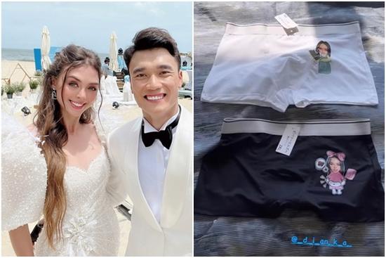 Vợ cầu thủ Bùi Tiến Dũng in mặt mình lên quần lót chồng