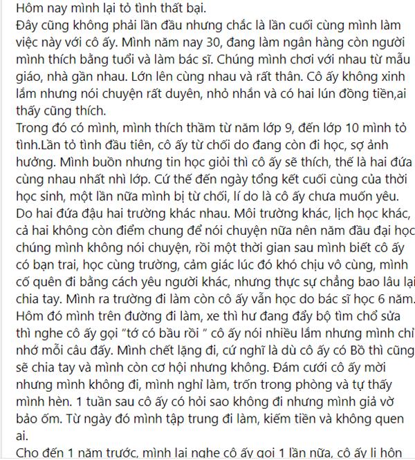 15 năm theo đuổi bạn thanh mai trúc mã, anh chàng bị từ chối bẽ bàng-3