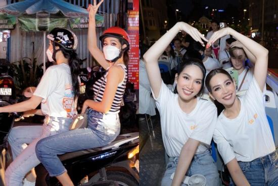 Á hậu Phương Anh chở Miss International đi ăn ốc bằng xe máy