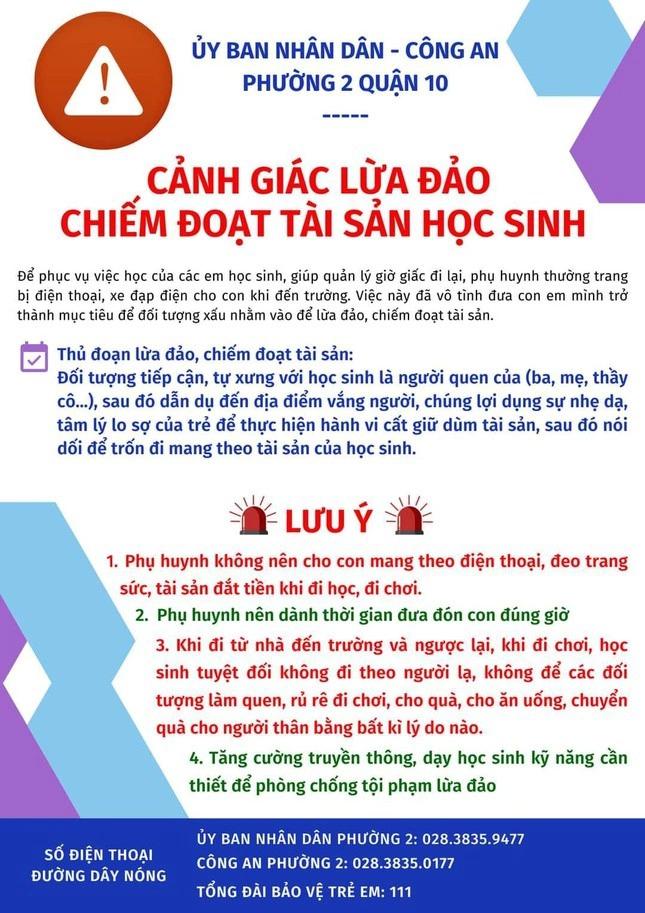 Học sinh lớp 5 ở TP.HCM bị kẻ xấu lột sạch tài sản trên người-1