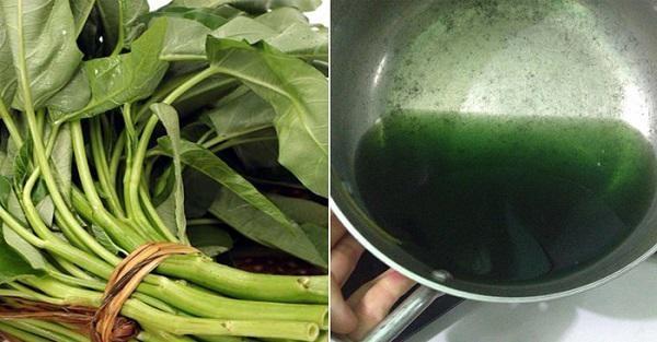 Nước luộc rau muống chuyển màu xanh đen có ăn được không?-2