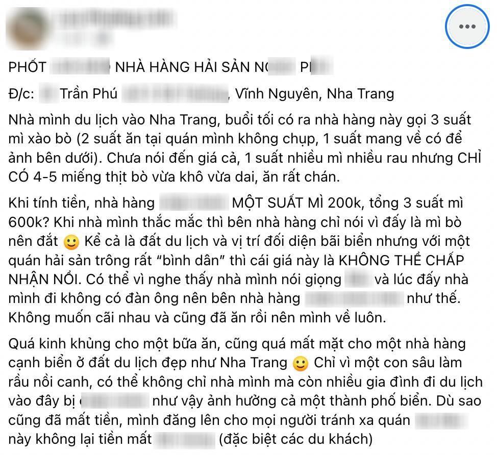 Bị tố bán 200k/tô mì, chủ quán ở Nha Trang còn trách ngược khách-1