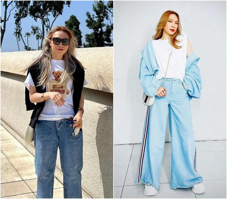 Ngoài 40 để tóc màu mè, cô chẳng ngán các item "xì tin" như quần mặc ngược, quần ống suông cỡ đại hay giày sneakers đế độn hầm hố. Có thể thấy qua năm tháng, Mỹ Tâm đã dần định hình được phong cách cho riêng mình. Cô đã mặc đẹp hơn, sang hơn và biết phát huy ưu điểm nhiều hơn nữa.