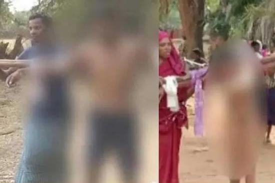 Vợ lột đồ của chồng và tình nhân rồi bắt diễu phố