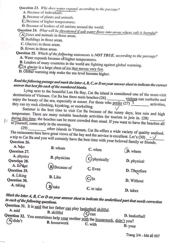 Đề thi và gợi ý đáp án môn Tiếng Anh vào lớp 10 ở Hà Nội-4