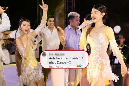 Nhìn Minh Hằng hát trong đám cưới, netizen nhắc 'tặng CD nhạc đen''