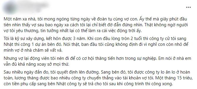 Chồng đi xa 1 năm, ngày trở về sững sờ thấy bụng vợ to vượt mặt-1