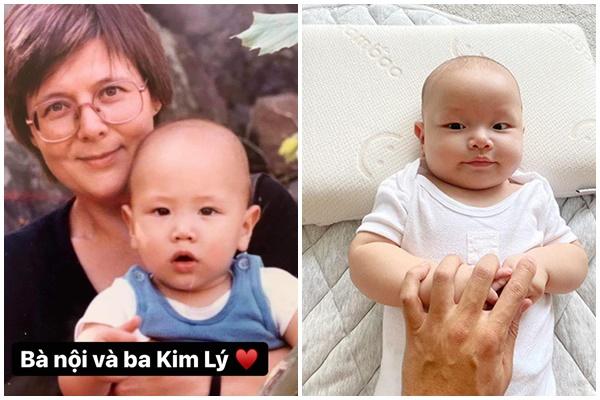 Con út Hà Hồ tạo dáng nghiêm túc trên thảm đỏ như Kim Lý mini-9