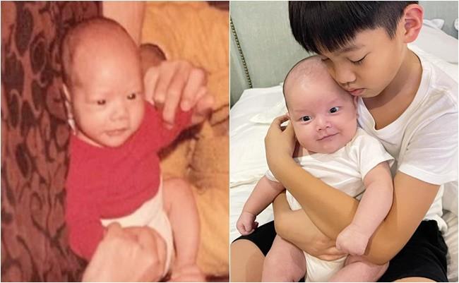 Con út Hà Hồ tạo dáng nghiêm túc trên thảm đỏ như Kim Lý mini-10