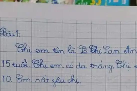 Văn tả chị gái vỏn vẹn 3 dòng, đọc xong cười mém xỉu