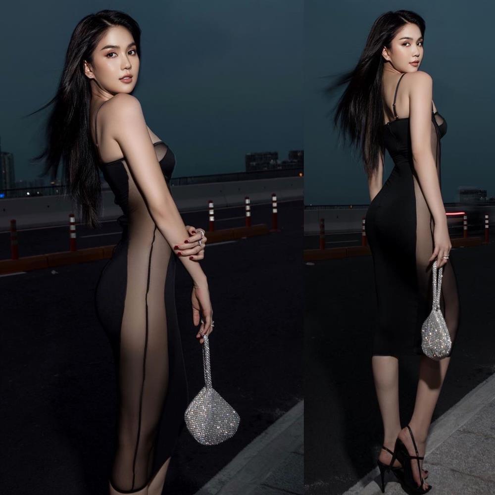 Ngọc Trinh quên nội y, mặc đầm trắc nết hở nguyên mạn sườn-4