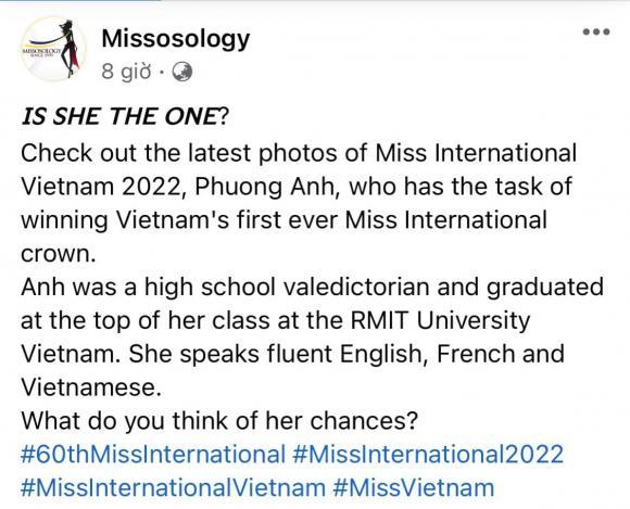Á hậu Phương Anh lên trang chủ Missosology, fans phán: Thắng chắc-4
