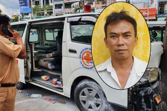 Ngáo đá tông xe tung cổng bệnh viện dương tính 3 loại ma túy