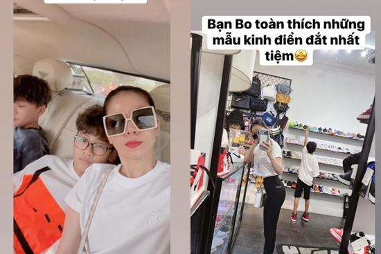 Con trai Lệ Quyên được mẹ sắm đồ hiệu, toàn chọn trúng món đắt nhất