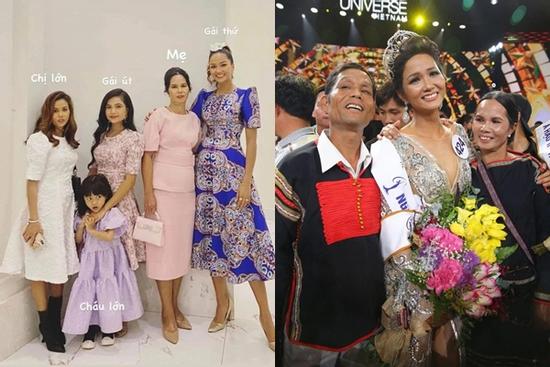 H'Hen Niê chụp ảnh gia đình, mẹ và em gái chiếm spotlight