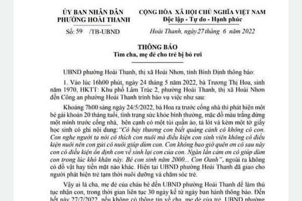 Bỏ rơi con trước nhà người khác với lời hứa có điều kiện sẽ về nhận lại-1