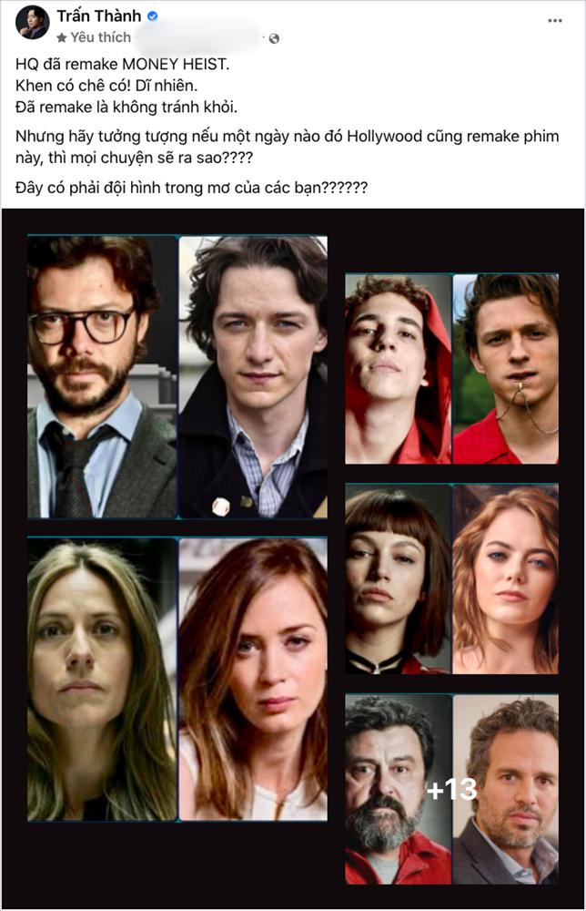 Trấn Thành đứng ngang hàng sao Hollywood để vào vai trong Money Heist-2