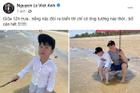 Việt Anh check-in ở biển với con trai, netizen: 'May không đi Tây Ban Nha'