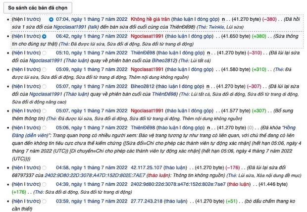 Giành nhau chỉnh sửa thông tin Hồng Đăng trên Wikipedia-1