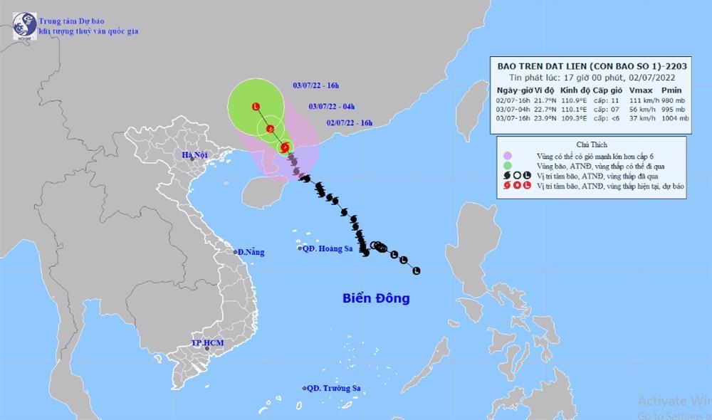 Tâm bão số 1 cách Quảng Ninh hơn 300km, nhiều tỉnh ứng phó-1