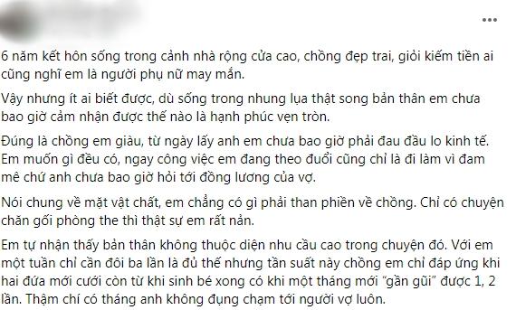 Cả tháng bị nhịn yêu chồng, vợ đụng vào bị mắng đàn bà hư hỏng-1