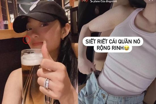 Minh Hằng ốm nhom, mặt mụn sau gần 1 tháng lấy chồng