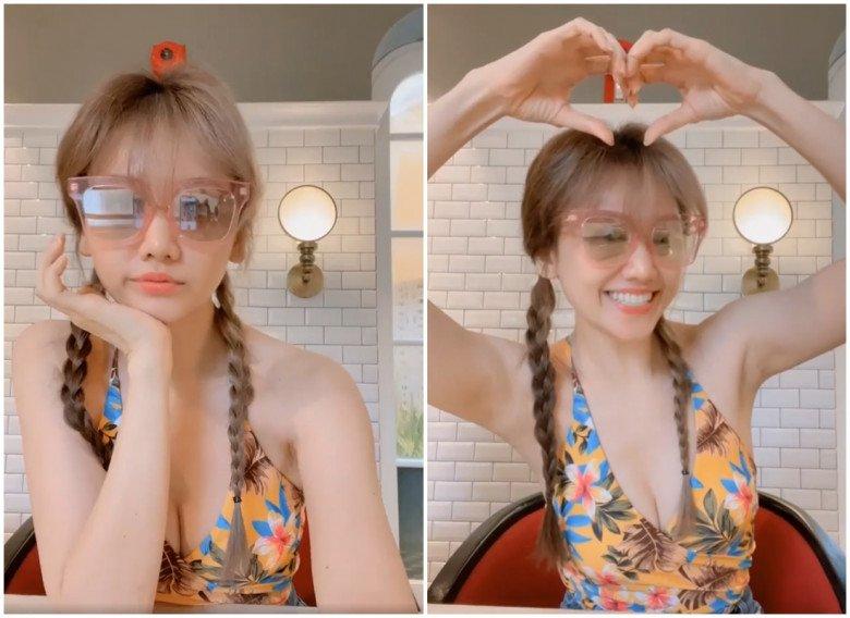 Bị chồng soi mặc hở, Hari Won diện bikini cũng che kín mít-2