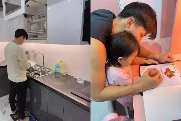 Không nhận ra Quế Ngọc Hải đầu bù tóc rối ở nhà chăm con-7