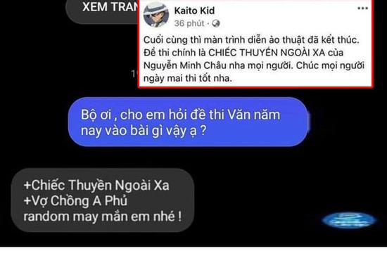 Nghi vấn lộ đề thi môn ngữ văn, 'Kaito Kid' đoán trúng như thần?