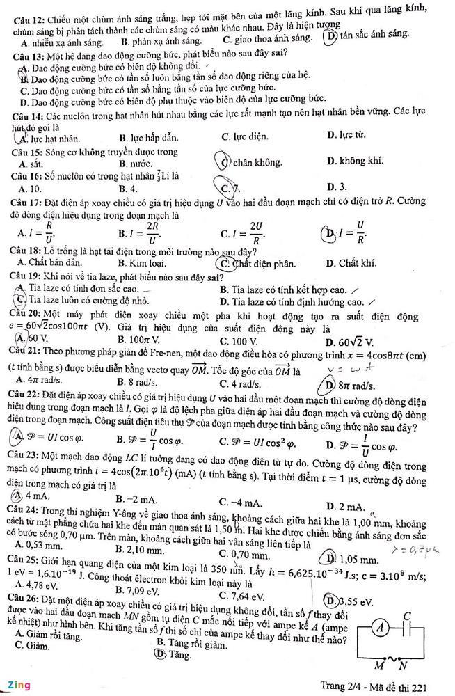 Thi tốt nghiệp THPT 2022: Đề thi và gợi ý đáp án môn Lý, Hóa, Sinh-3