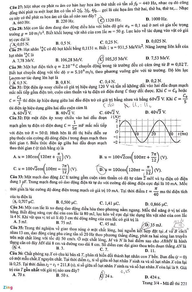 Thi tốt nghiệp THPT 2022: Đề thi và gợi ý đáp án môn Lý, Hóa, Sinh-4