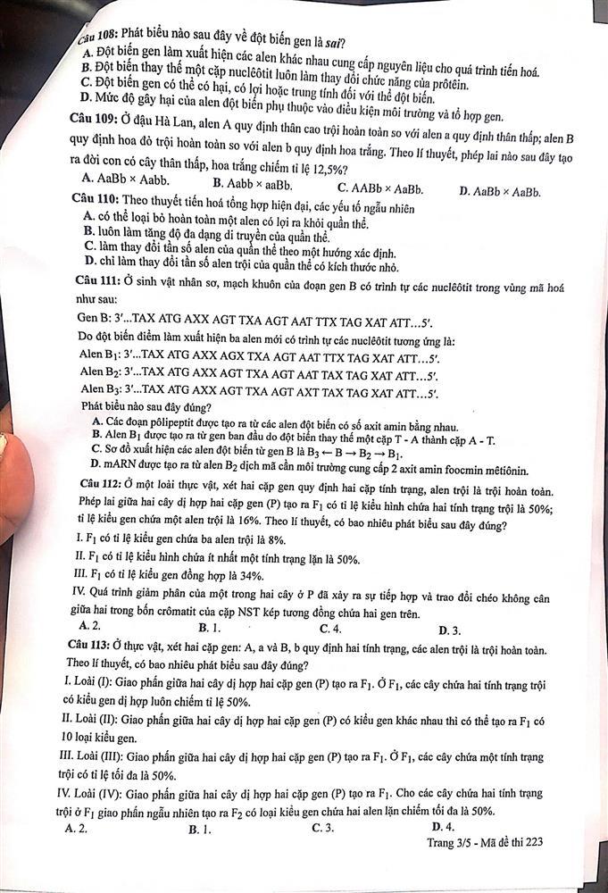 Thi tốt nghiệp THPT 2022: Đề thi và gợi ý đáp án môn Lý, Hóa, Sinh-14