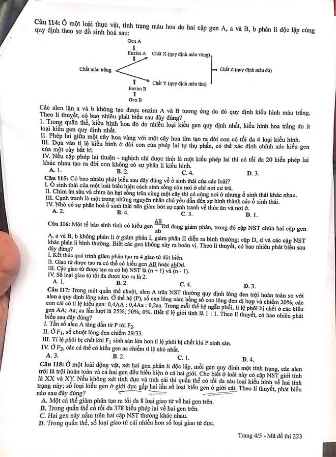 Thi tốt nghiệp THPT 2022: Đề thi và gợi ý đáp án môn Lý, Hóa, Sinh-15