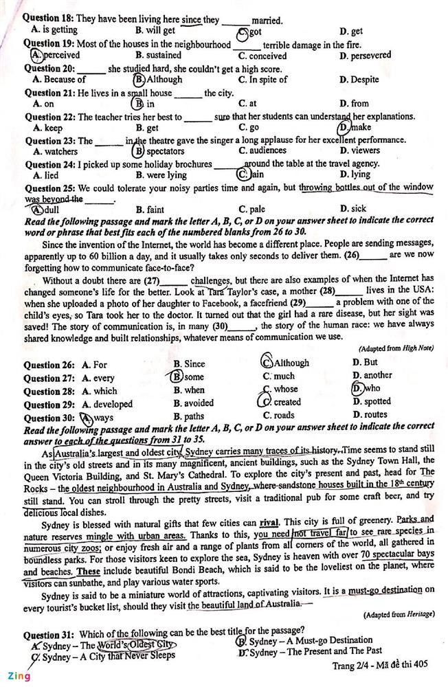 Đề thi và gợi ý giải đề tiếng Anh kỳ thi tốt nghiệp THPT 2022-3