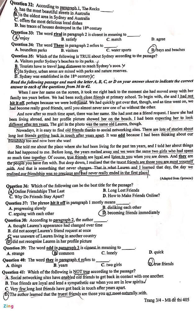 Đề thi và gợi ý giải đề tiếng Anh kỳ thi tốt nghiệp THPT 2022-4