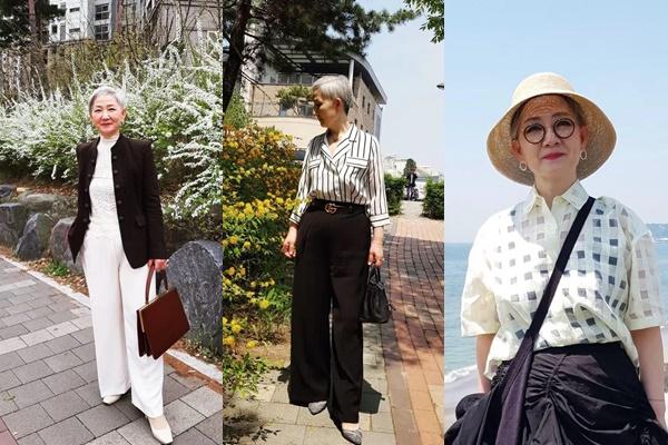 Người phụ nữ lớn tuổi mặc váy ngắn cũn sải bước trên phố-10