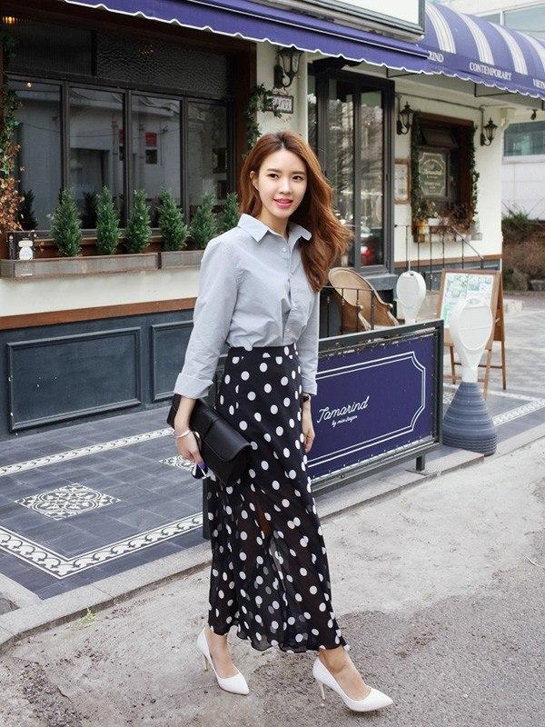 7 set đồ mix cùng chân váy chấm bi sành điệu-2