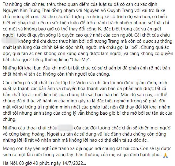 Bóc trần cha ruột khai ngụy biện, đổ lỗi người tình đánh tử vong bé V.A-4