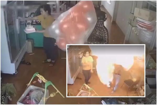 Để bóng bay gần nến, lung linh chưa thấy đã nổ mặt em bé đen sì-8