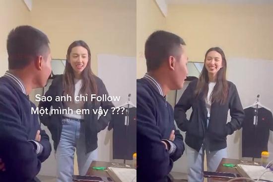 Thùy Tiên chất vấn thẳng Quang Linh Vlog: 'Sao chỉ follow mình em?'