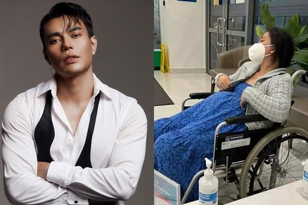 Vợ bầu Lê Dương Bảo Lâm tự lái xe tới viện truyền nước-10