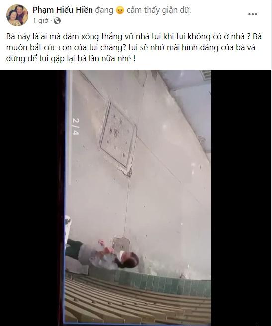 Hiếu Hiền tung clip phụ nữ lạ xông vào nhà, nghi bắt cóc con-3