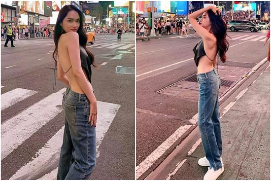 Hương Giang có mặc áo mà như cởi trần trên đất Mỹ