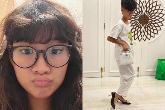 Hết xỏ guốc của mẹ, con trai Lệ Quyên để tóc dài như thiếu nữ